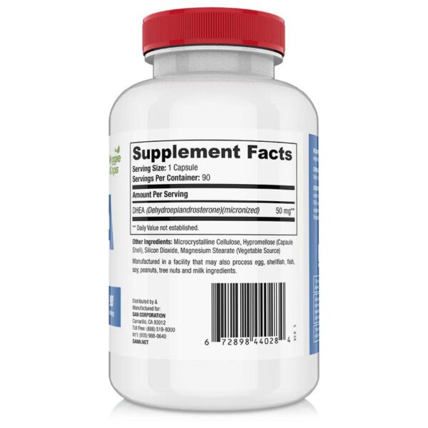 DHEA 50 (90 Vcaps) Facts San Nutrition