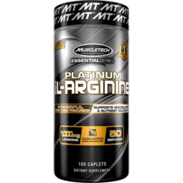 Platinum 100% L-Arginine, 100 Caplets