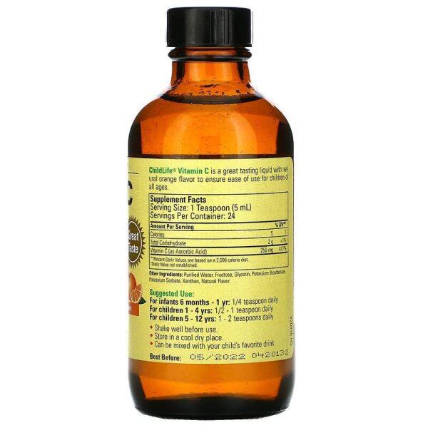 Liquid Vitamin C Natural Orange (118.5 ml) Facts