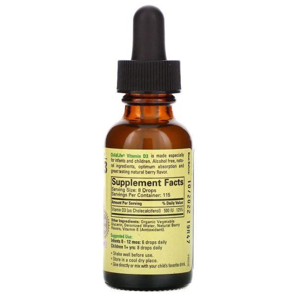 Vitamin D3 Natural Berry Flavor (30 ml) Facts