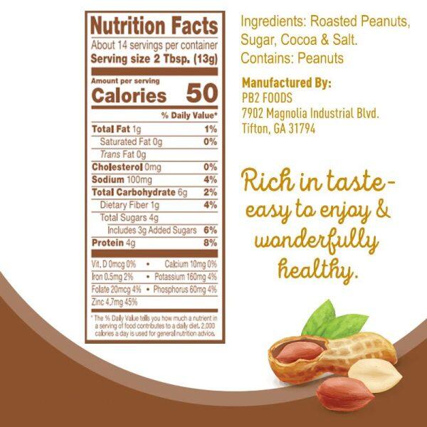 PB2 Peanut Powder with Cocoa (453 gram) Facts