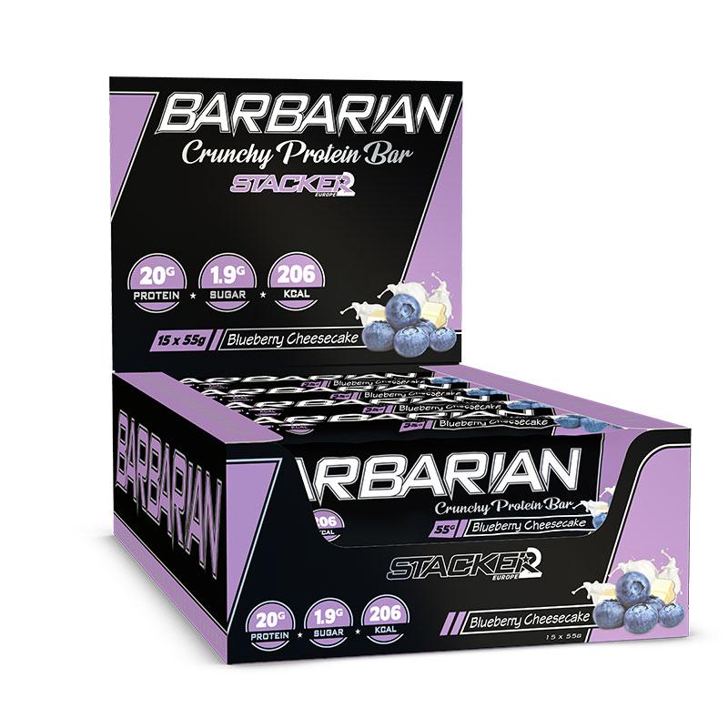 Stacker2 Barbarian Crunchy Protein Bar (15 bars) Blueberry Cheesecake