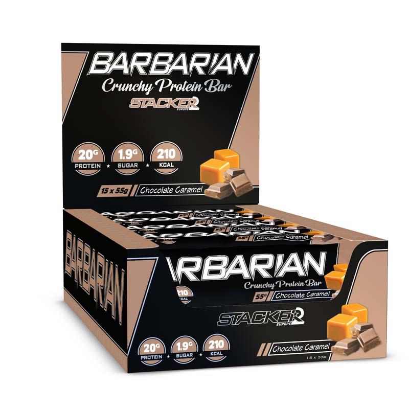 Stacker2 Barbarian Crunchy Protein Bar (15 bars) Chocolate Caramel