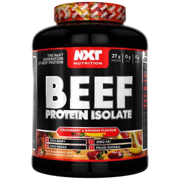NXT Nutrition BEEF Protein Isolate (1.8kg) Strawberry Banana