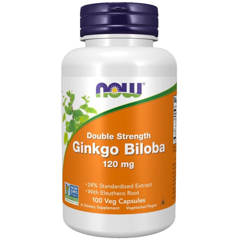 Now Foods Ginkgo Biloba Double Strength 120mg (100 Vcaps)