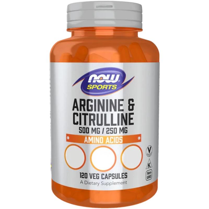 Arginine & Citrulline 500mg / 250mg (120 Vcaps) Now Foods