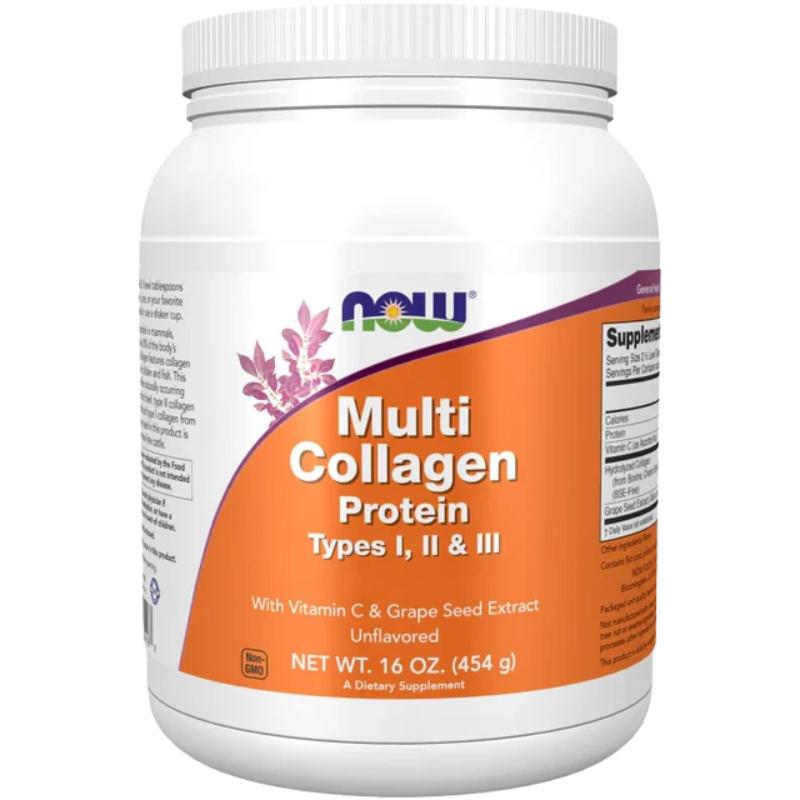 Multi Collageen Eiwit Types I, II & III (454 gram) Now Foods