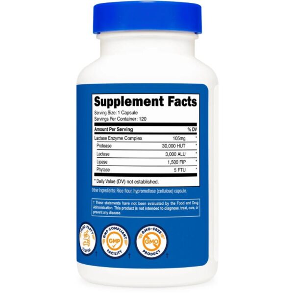 Lactase Enzym Complex 3,000 ALU (120 caps) Facts Nutricost