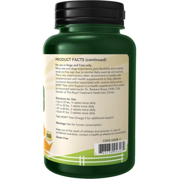 Joint Support For Dogs & Cats (90 kauwtabletten) Now Foods Pet Product Facts